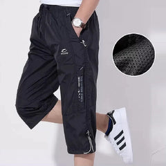 3/4 Length Men Big Size Surf Shorts Plus Beach Shorts Men Swimming Shorts Quick Drying Board Short Sports Pants with Inside Network Lining