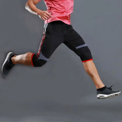 Summer Men Sports Striped Cropped Pants Fitness Running Riding Train Quick Drying Breathable Loose Thin Large Size Shorts
