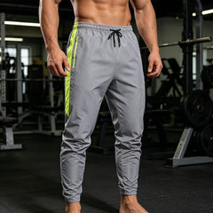 Men's Side Stripe Color Block Track Pants with Elastic Drawstring Solid Color Casual Athletic Joggers for Gym & Daily Gym