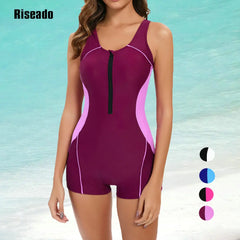 Sports Swimwear One Piece Swimsuit Sleeveless Surfing Bathing Suit Full Coverage with Boyleg shorts Pool & Training