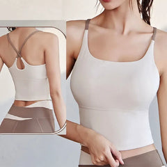 Yoga Crop Top Build In Cups Gym Crop Top Fitness Crisscross Back yoga Bras Fitness Crop Gym Tops Upgrade Soft Fabric