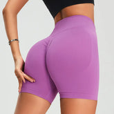 Women High Waist Tummy Control Butt Lifting Workout Gym Seamless Biker Scrunch Yoga Shorts Hip Yoga Running Shorts