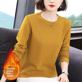 Slim Fit Long Sleeve Crew Neck T-Shirt Women's Autumn Style Versatile Body Shaping Base Layer Shirt Top Dervo Knit Design