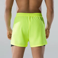 Adult Loose-Fit Flat Angle Swimming Pants for Men Quick Dry Beach Pants Anti-Awkward Double Layer Design