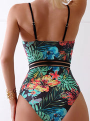 Floral Design Swimsuit Women One Piece Swimwear Female Bathers