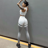 1/2PCS Zipper Leopard Sport Gym Yoga Sets Women Sport Bra Scrunch Pants Fitness Leggings Suits Workout Clothes for Women
