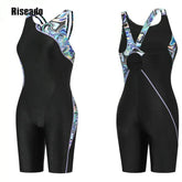 Women's One Piece Swimwear Racerback Bodysuit UV Protection Chlorine Resistant Anti-Pilling Boyleg Swimsuit for Young Girls