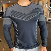 Men Fitness Compression Sport Shirt High Quality Running Long Sleeve Upper Clothing Crew Neck Sweatshirt Male Rash Guard Wicking