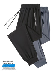 Ice Silk Pants for Men's Summer Thin Style Sports Quick Dried Straight Leg Draping Wide Leg Pants Casual Long Pants for Men