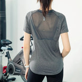 Aiithuug Short Sleeve Workout Tops for Women Stretchy Slim Fit Running Sports Shirts Dry Fit Mesh Yoga Gym Top Fit T-Shirt