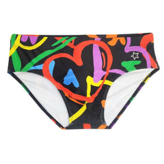 Colored Hearts Push Up Swimwear Men Swimming Briefs Sexy UXH Bikini Swimsuit Men Swim Wear Trunk Beach Surfing Bathing Suit