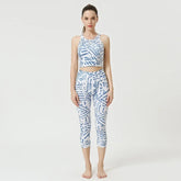 Printed Yoga Set Women's Quick-drying Beautiful Back Sports Bra High Waist Hip Tight Pants Breathable Fitness Clothes