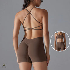 2PCS Women Scrunch Tracksuit Fitness Seamless Yoga Set Sportswear Workout Sport Bra High Waist Legging Gym Pant Activewear