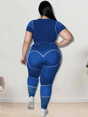 Women Tracksuit 2 Piece Set Plus Size Pants Suit Casual Slimming Leggings Summer Sets Women's Outfits