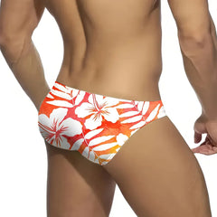 Fashionable Print Low Waist Triangle Men's Swimsuit Anti-Embarrassment Swimming Shorts Comfortable Breathable Beachwear