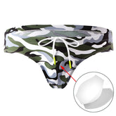 Men's Swimming Briefs Pouch Cup Swimwear Camouflage Swimsuit Push Up Pad Shorts Beach Surf Wear