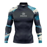 Men Surfing Wear Fit Swimming Diving T-Shirts Tight Long Sleeve Rash Guard Swimwear UV Protection Clothing Beach Floatsuit Tops