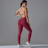 2PCS Women Scrunch Tracksuit Fitness Seamless Yoga Set Sportswear Workout Sport Bra High Waist Legging Gym Pant Activewear