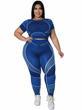 Women Tracksuit 2 Piece Set Plus Size Pants Suit Casual Slimming Leggings Summer Sets Women's Outfits