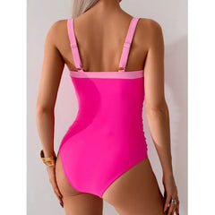Solid Color One Piece Swimsuits Closed Women Swimwear Push Up Swimming Wear Body Bathing Suits Beachwear Pool Bather
