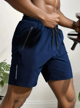 Men's Bottoms for Summer Gym Workout Running Cycling, Quick Drying Breathable Drawstring Waist Sports Shorts