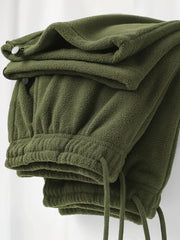 Vintage Thick Winter Casual Fleece Pants Men Wide Leg Baggy Warm Sweatpants Male Drawing Jogger Pants Falls Trousers