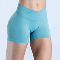 Vision Shorts 4.5" Gym Clothes Women Seamless Leggings Waist Cross Fitness Scrunch Booty Tights Running Cycling Shorts XP126