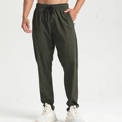 Men Gym Jogging Sport Pants Thin Loose Quick-Dry Long Exercise Clothing Zipper Pockets Training Bodybuilding Trouser Marathon