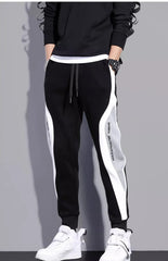 Spring Autumn Men's Sports Pants Male Loose Fitting Leggings Patchwork Running Training Casual Pants Fashion Outfit Trousers