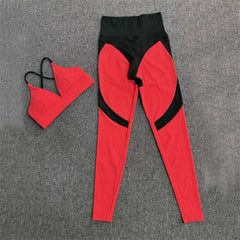 Pad Yoga Sets Women Adjustable Back Cross Sports Bras High Waist Leggings Gym Clothing Outdoor Running Fitness Suit