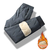 Winter Men Pant Cashmere Thicken Fleece Windproof Sweatpants Men Joggers Cotton Warm Pants Male Waterproof Thermal Trousers Winter