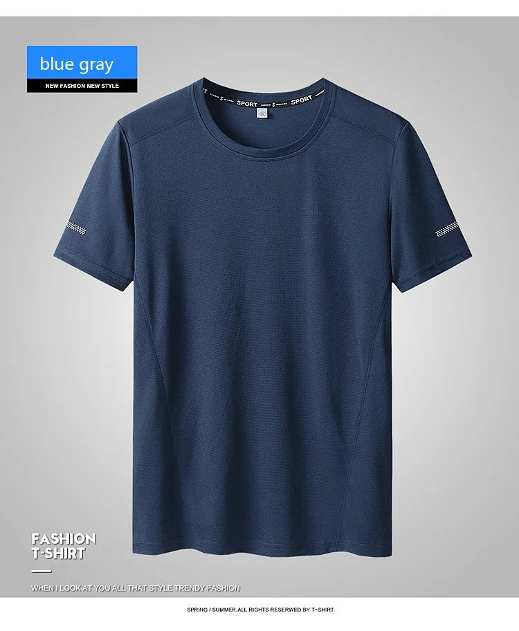 Men's Quick-Drying T-shirt, Extra Large Half-Sleeve TShirt , Loose Fitness Casual T shirt, XL-9XL, 90-150kg
