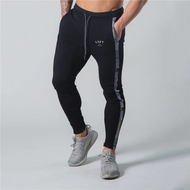 JP&UK Cotton Gym Pants Men Slim Fit Running Jogging Pants Mens Bodybuilding Sweatpants Training Sport Pants Fitness Trousers