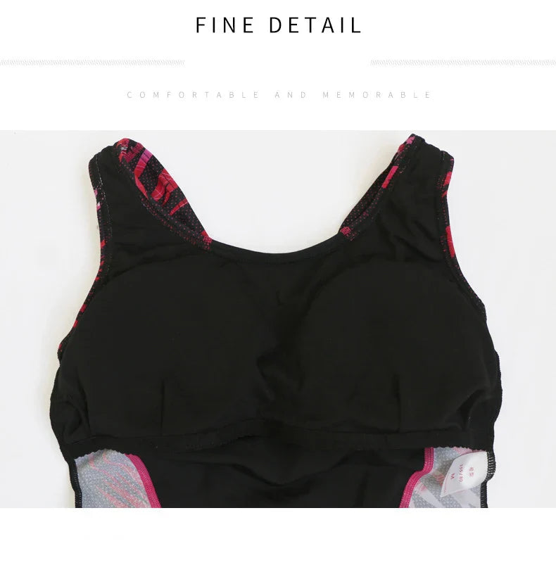 Quick Dry Swimwear Professional Knee Length Round Neck Swimsuit Women One Piece Sport Bathing Suit Rashguard Surf
