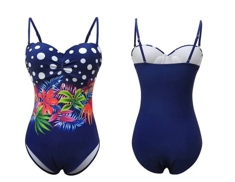 Colourful Print Floral One-piece Swimsuit Female Swimwear For Pool Beach Body Bathing Suit Women