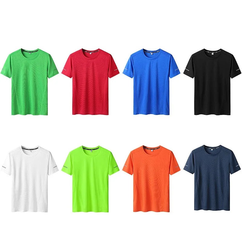 Men's Quick-Drying T-shirt, Extra Large Half-Sleeve TShirt , Loose Fitness Casual T shirt, XL-9XL, 90-150kg