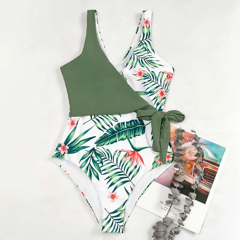 Colorful Design Print One Piece Swimsuit Closed Female Swimwear Push Up Body Women's Swim Wear Bathing Suit Beach Pool Bather