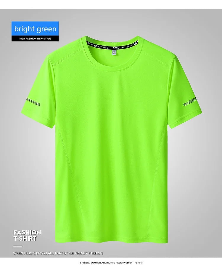 Men's Quick-Drying T-shirt, Extra Large Half-Sleeve TShirt , Loose Fitness Casual T shirt, XL-9XL, 90-150kg