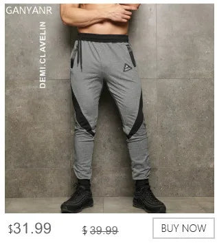 GANYANR Brand Running Pants Men Winter Fitness Crossfit Training Sports Jogger Long Trousers Athletic Loose Jogging Gym Training