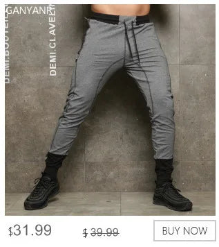 GANYANR Brand Running Pants Men Winter Fitness Crossfit Training Sports Jogger Long Trousers Athletic Loose Jogging Gym Training