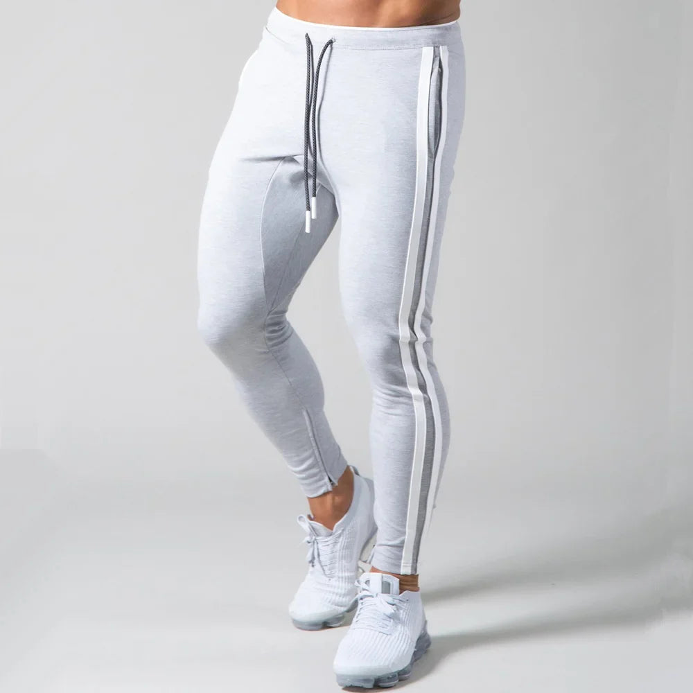 Red Casual Pants Men Cotton Slim Joggers Sweatpants Autumn Training Trousers Male Gym Fitness Bottoms Running Sports Trackpants