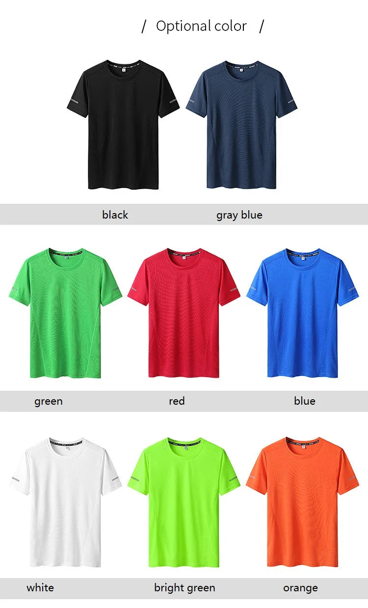 Men's Quick-Drying T-shirt, Extra Large Half-Sleeve TShirt , Loose Fitness Casual T shirt, XL-9XL, 90-150kg