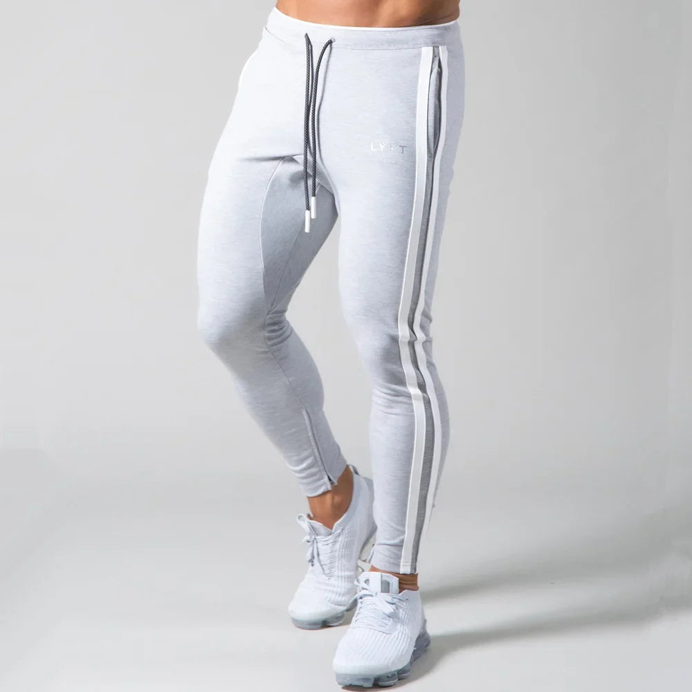 Red Casual Pants Men Cotton Slim Joggers Sweatpants Autumn Training Trousers Male Gym Fitness Bottoms Running Sports Trackpants