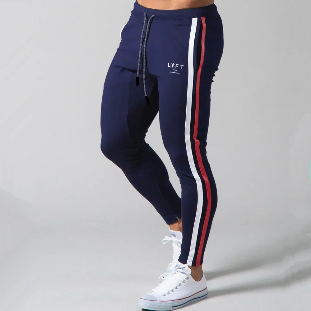Red Casual Pants Men Cotton Slim Joggers Sweatpants Autumn Training Trousers Male Gym Fitness Bottoms Running Sports Trackpants