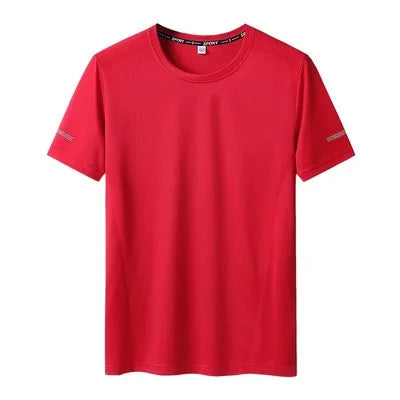 Men's Quick-Drying T-shirt, Extra Large Half-Sleeve TShirt , Loose Fitness Casual T shirt, XL-9XL, 90-150kg