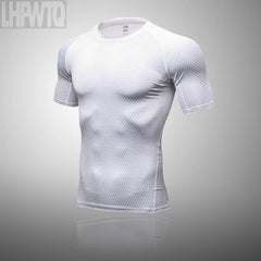 Men Running Shirt Compression Quick Dry Breathable Gym Shirt Elastic Sweat Sport Shirt Fitness Men Clothing Rashguard Male Tops