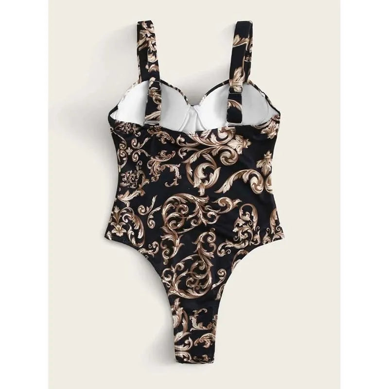 Colorful Design Print One Piece Swimsuit Closed Female Swimwear Push Up Body Women's Swim Wear Bathing Suit Beach Pool Bather