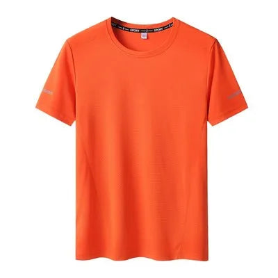 Men's Quick-Drying T-shirt, Extra Large Half-Sleeve TShirt , Loose Fitness Casual T shirt, XL-9XL, 90-150kg