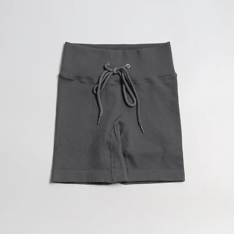 TRY TO BN Seamless Drawstring Shorts Yoga Pants Sports Women Fitness High Waisted Running Training Breathable Cycling Gym Shorts