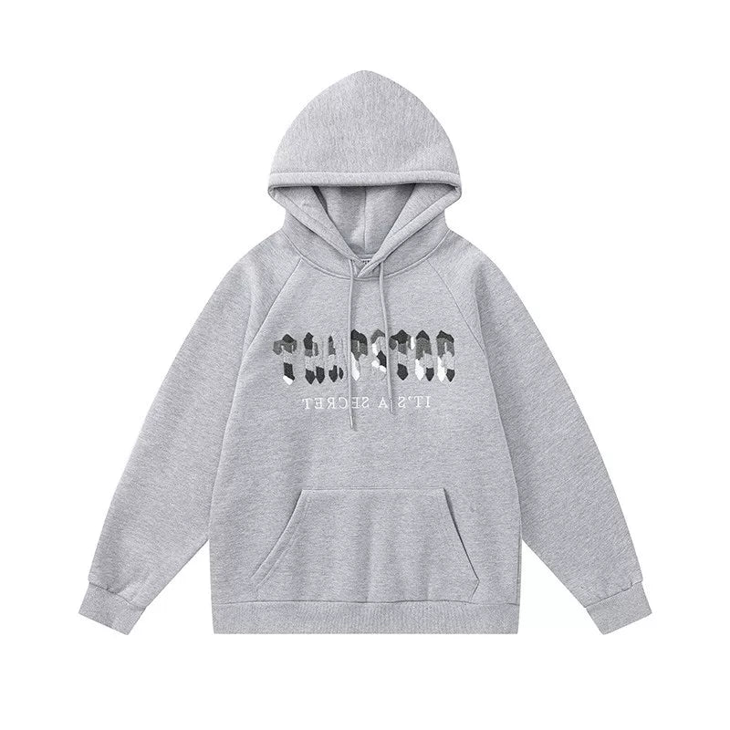 Trapstar Style Autumn/Winter Decoded Graphic Hoodie - Heather Grey
